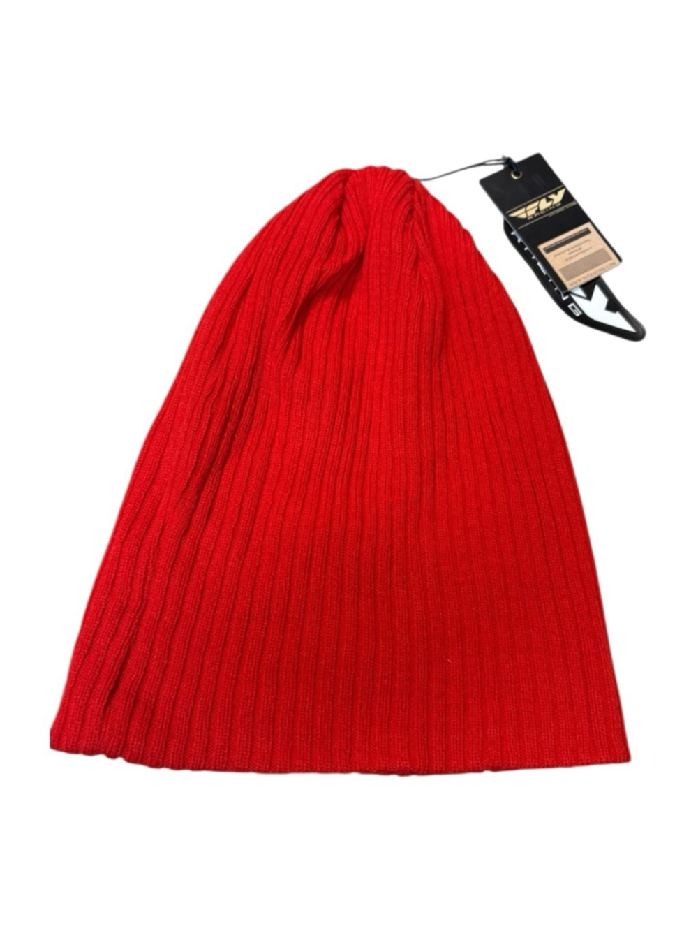 FLY Racing Slouch Ribbed Beanie One Size Red NWT - Picture 3 of 4